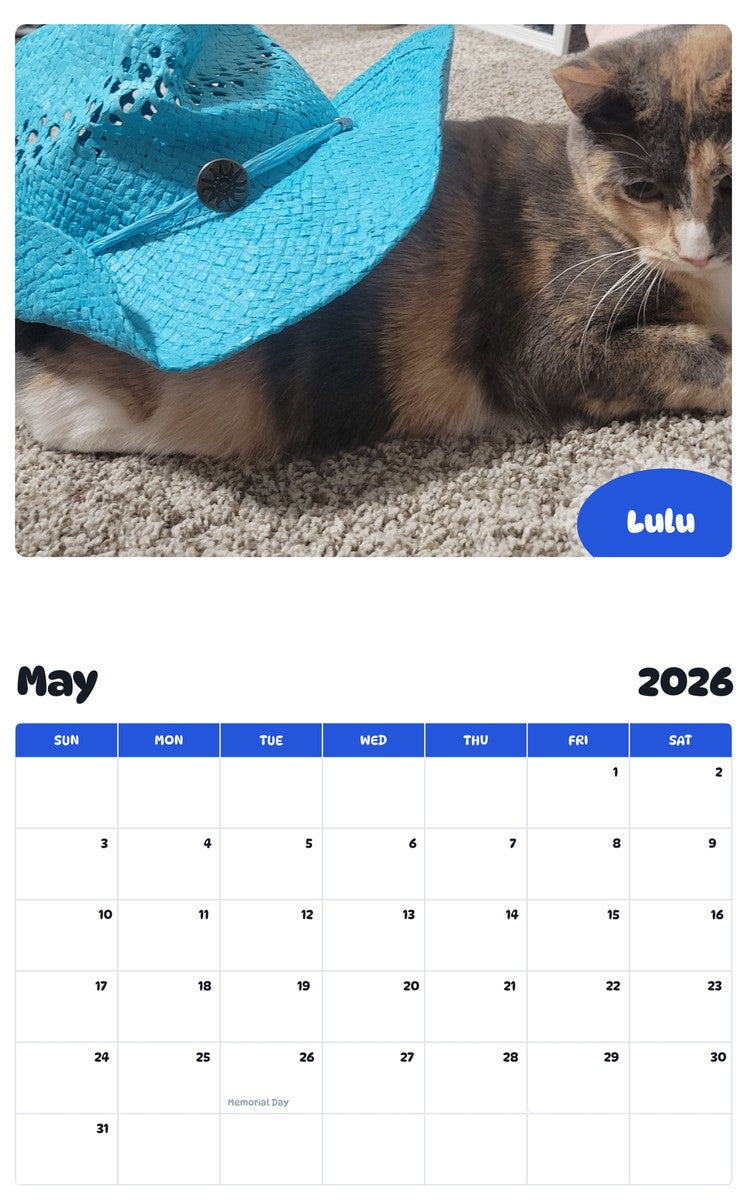 2026 - 2027 Lulu - Pawidols Pet Calendar