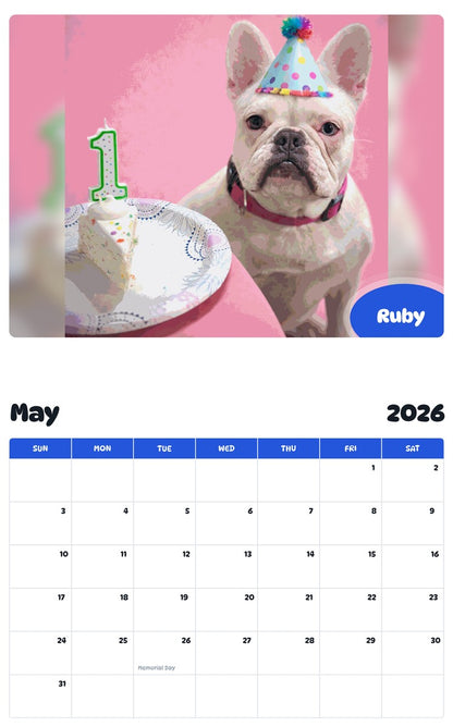 2026 - 2027 Ruby - Pawidols Pet Calendar