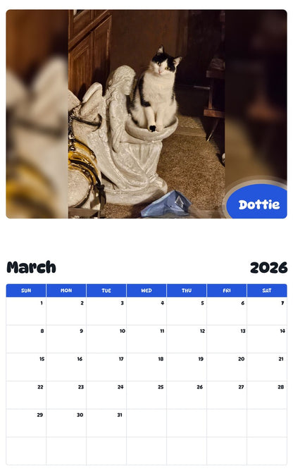 November 2025 - October 2026 Dottie - Pawidols Pet Calendar