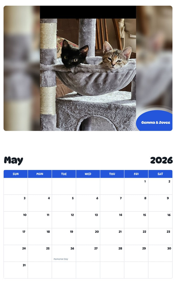 2026 - 2027 Gemma & Jovee - Pawidols Pet Calendar