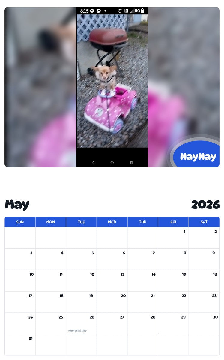 2026 - 2027 NayNay - Pawidols Pet Calendar