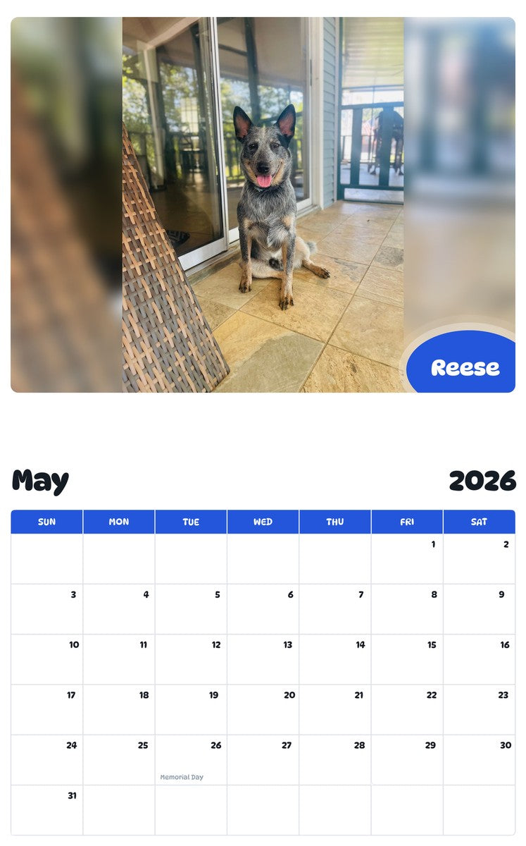 2026 - 2027 Reese - Pawidols Pet Calendar
