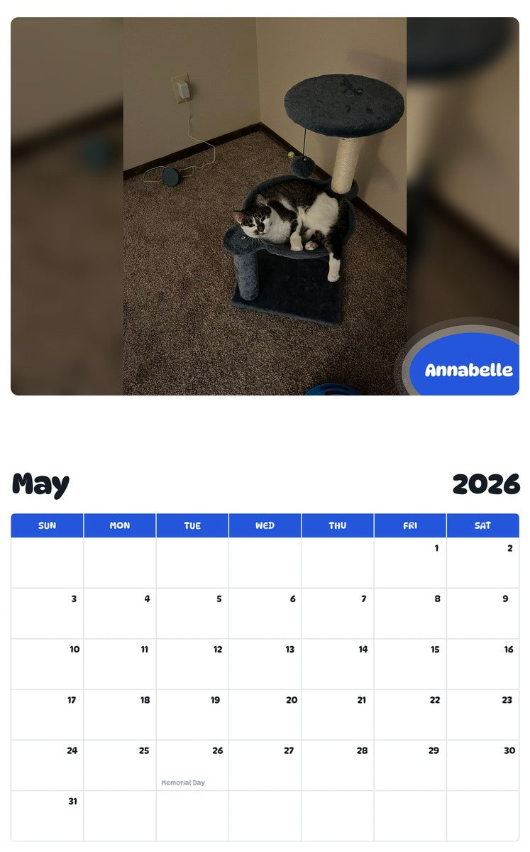 2026 - 2027 Annabelle - Pawidols Pet Calendar
