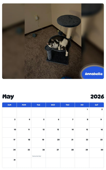 2026 - 2027 Annabelle - Pawidols Pet Calendar