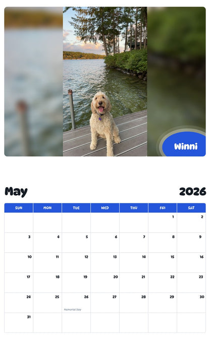 2026 - 2027 Winni - Pawidols Pet Calendar