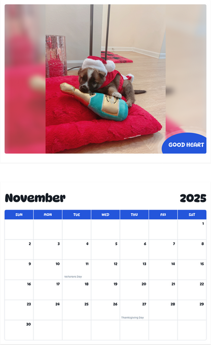 July 2025 - June 2026 Good heart - Pawidols Pet Calendar