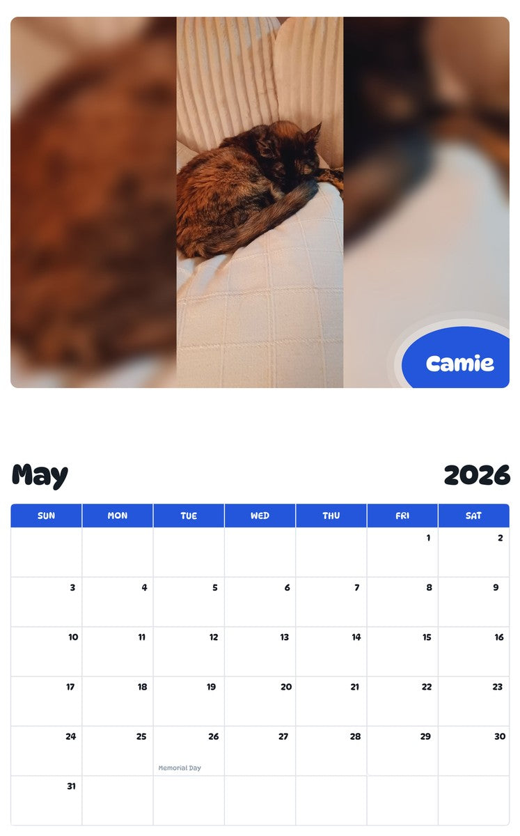 2026 - 2027 Camie - Pawidols Pet Calendar