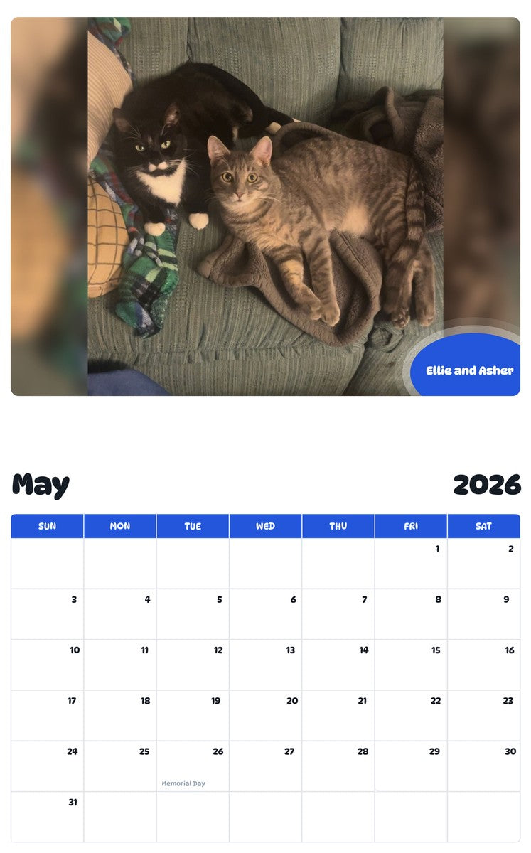 2026 - 2027 Ellie and Asher - Pawidols Pet Calendar