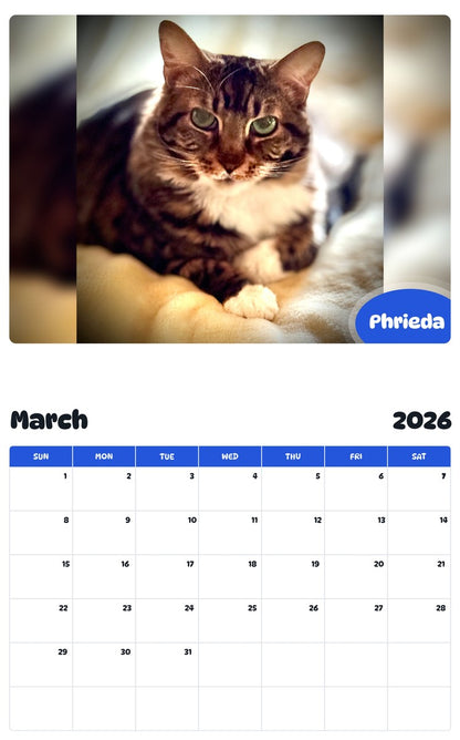 November 2025 - October 2026 Phrieda - Pawidols Pet Calendar
