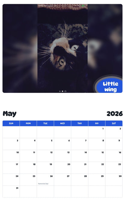 2026 - 2027 Little wing - Pawidols Pet Calendar