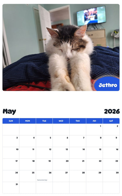 2026 - 2027 Jethro - Pawidols Pet Calendar