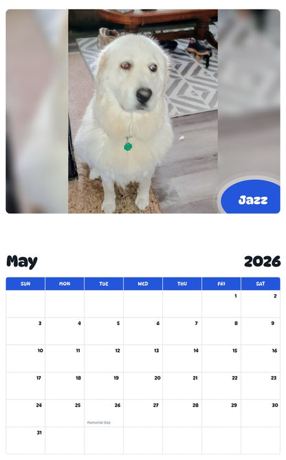2026 - 2027 Jazz - Pawidols Pet Calendar