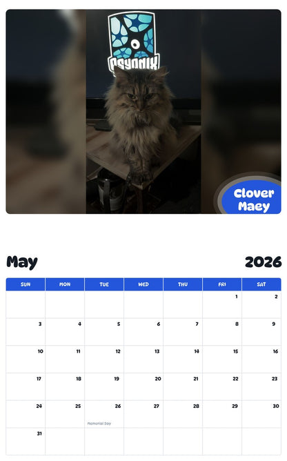 2026 - 2027 Clover Maey - Pawidols Pet Calendar
