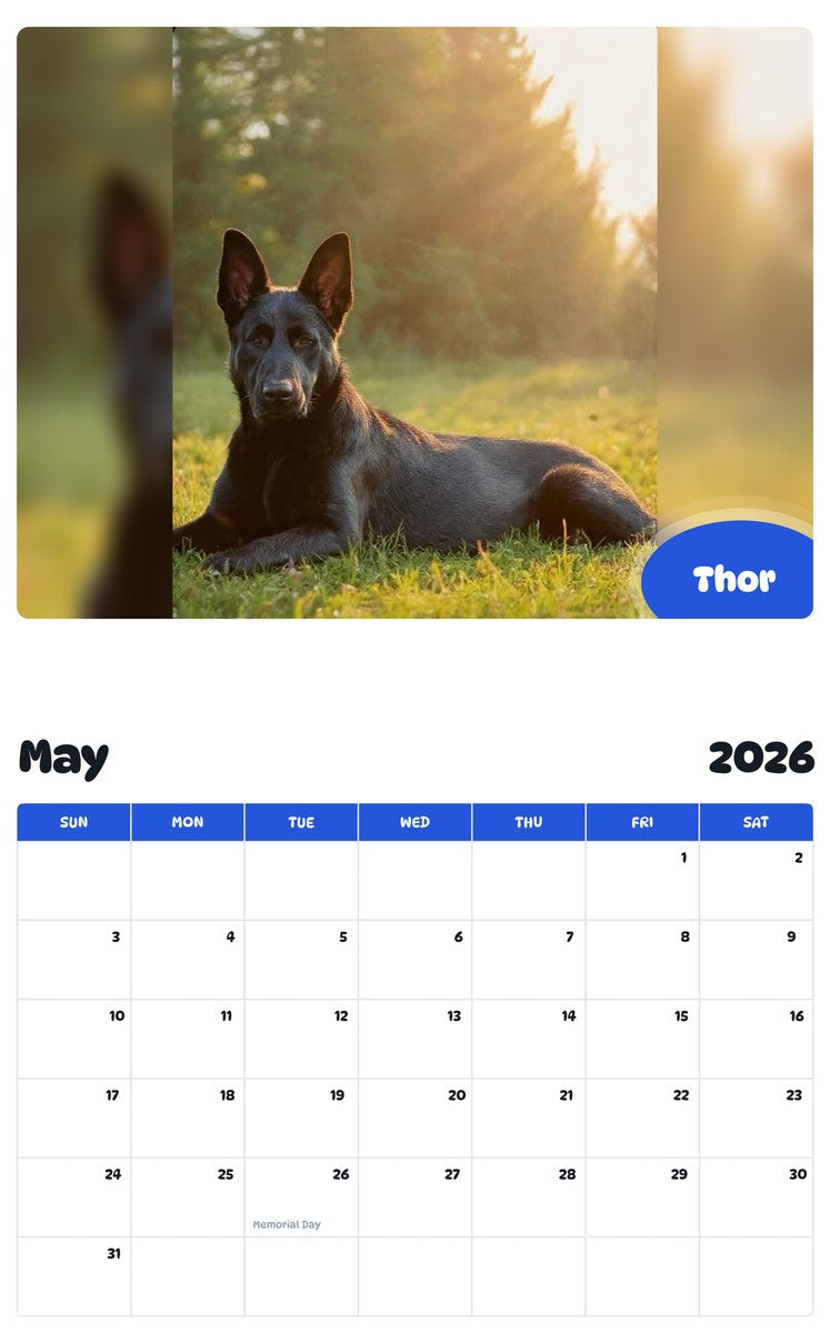 2026 - 2027 Thor - Pawidols Pet Calendar