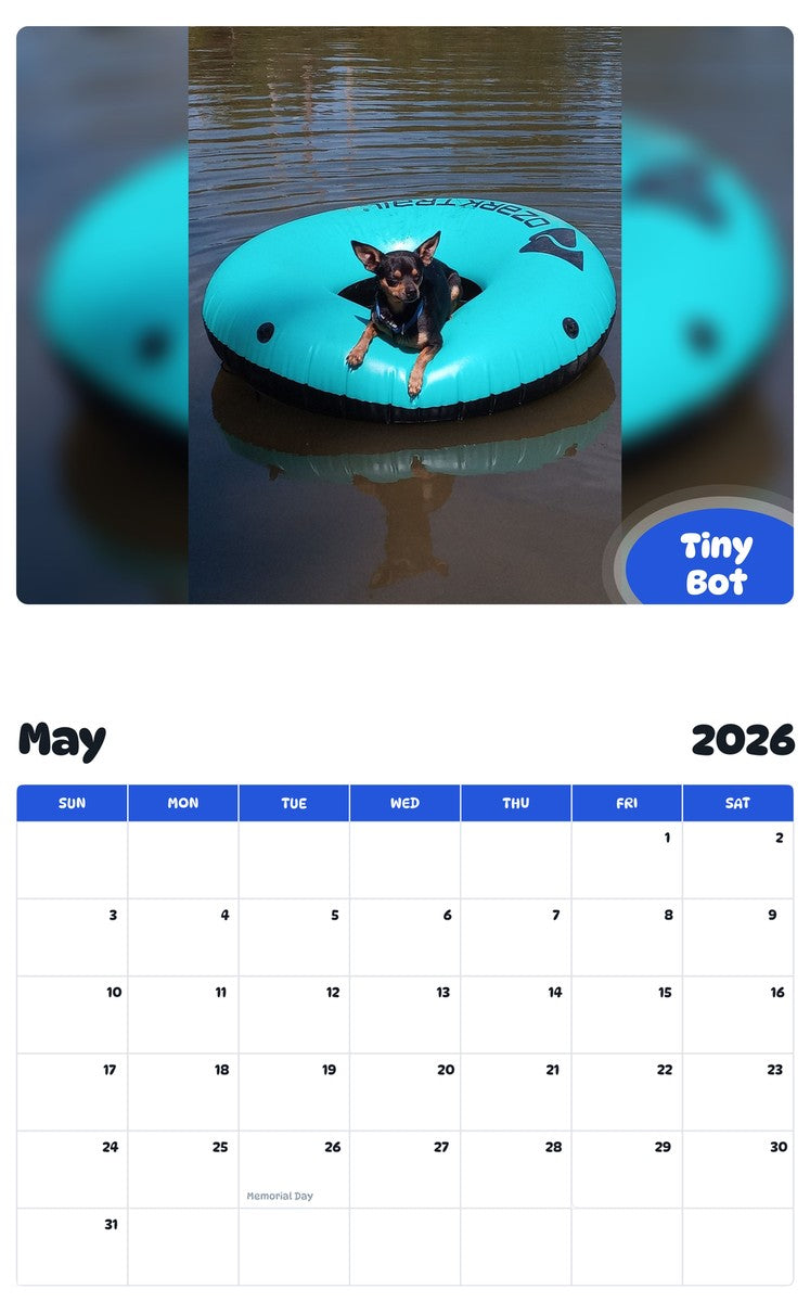 2026 - 2027 Tiny Bot - Pawidols Pet Calendar