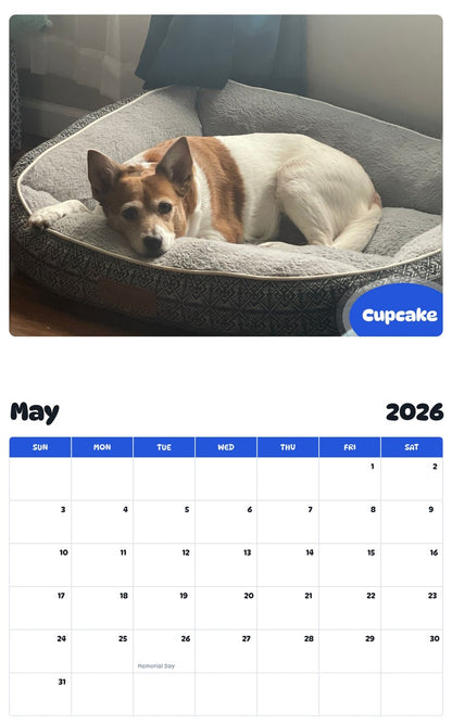 2026 - 2027 Cupcake - Pawidols Pet Calendar
