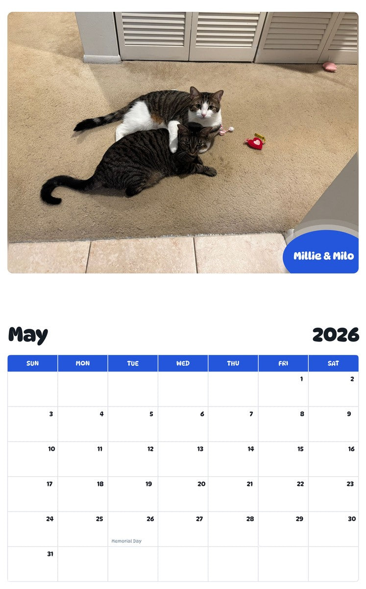 2026 - 2027 Millie & Milo - Pawidols Pet Calendar