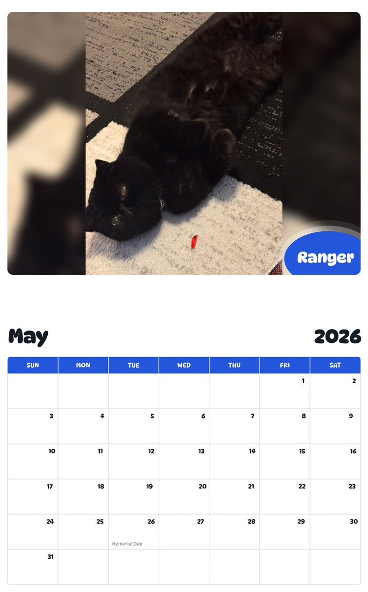 2026 - 2027 Ranger - Pawidols Pet Calendar