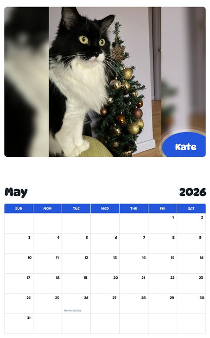 2026 - 2027 Kate - Pawidols Pet Calendar