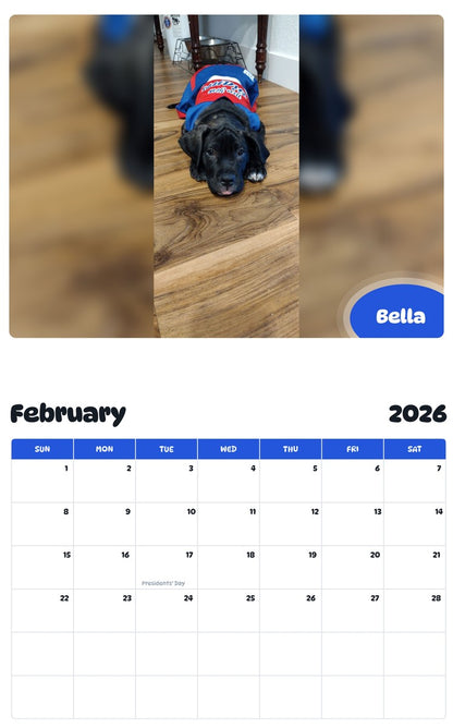 October 2025 - September 2026 Bella - Pawidols Pet Calendar