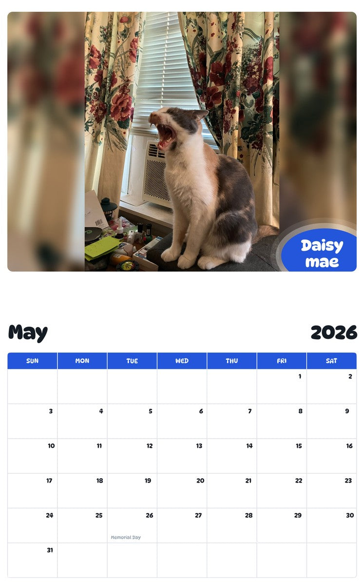 2026 - 2027 Daisy mae - Pawidols Pet Calendar