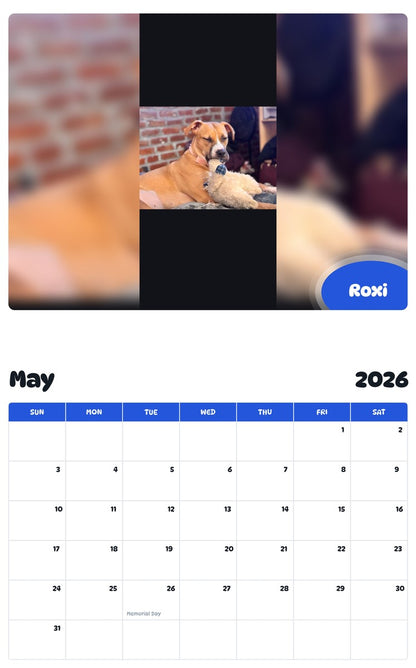 2026 - 2027 Roxi - Pawidols Pet Calendar