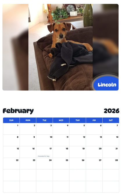 October 2025 - September 2026 Lincoln - Pawidols Pet Calendar