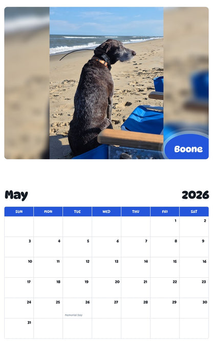 2026 - 2027 Boone - Pawidols Pet Calendar