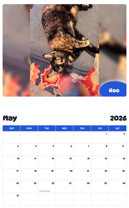 2026 - 2027 Roo - Pawidols Pet Calendar