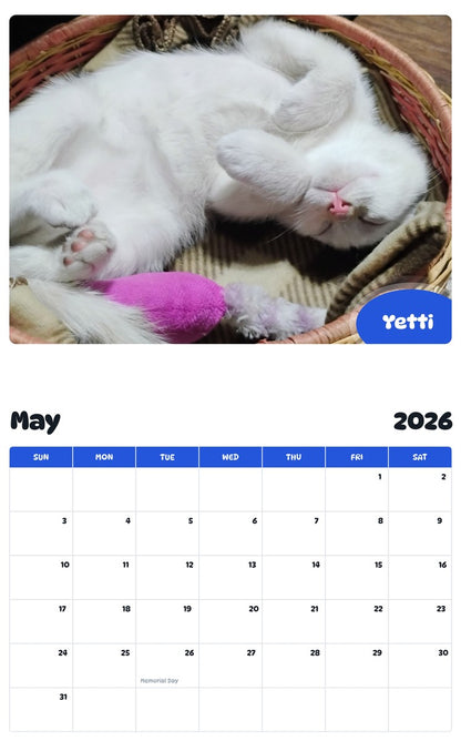 2026 - 2027 Yetti - Pawidols Pet Calendar