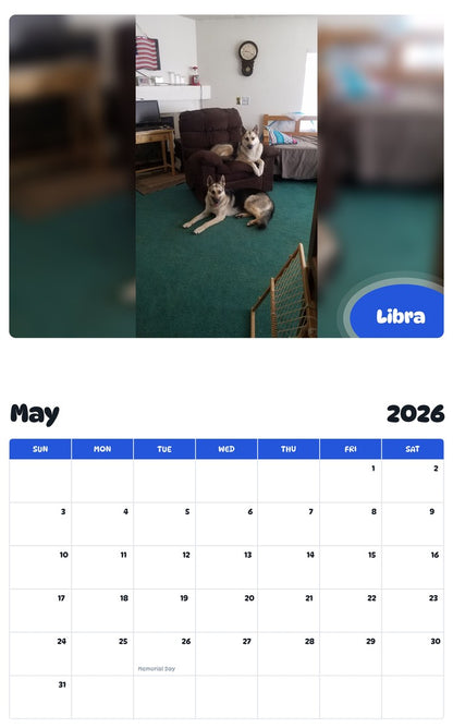 2026 - 2027 Libra - Pawidols Pet Calendar