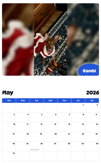 2026 - 2027 Bambi - Pawidols Pet Calendar
