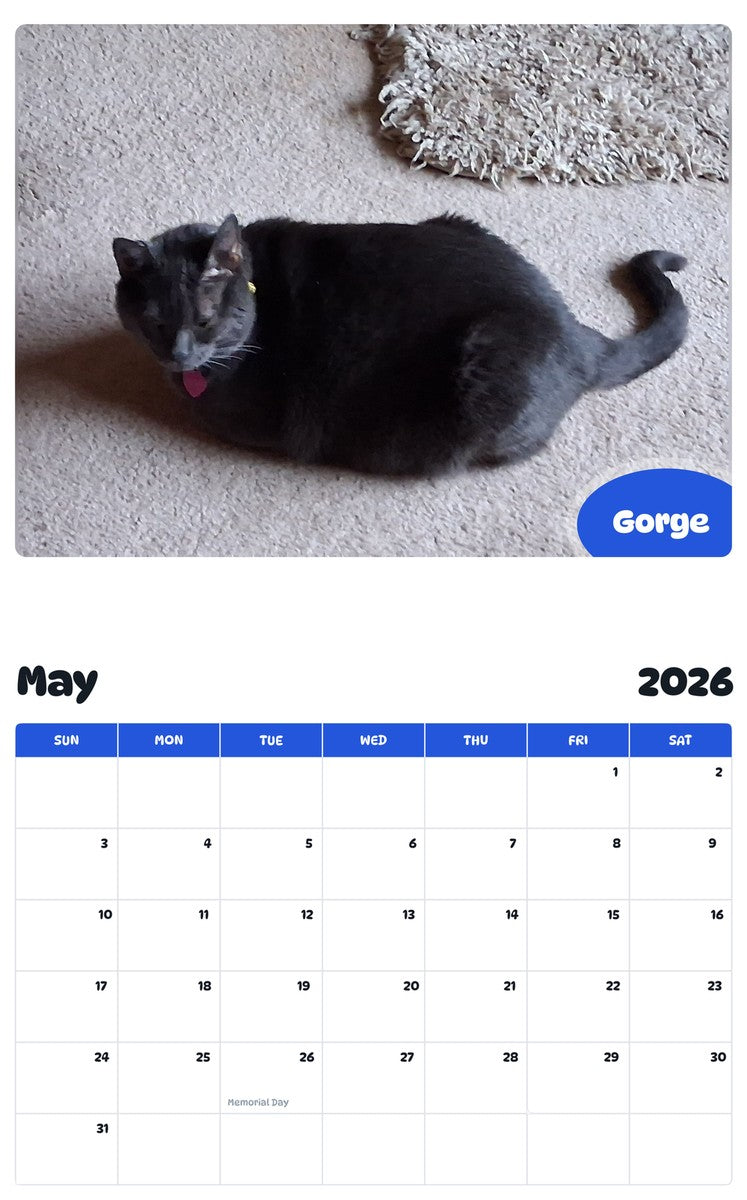 2026 - 2027 Gorge - Pawidols Pet Calendar