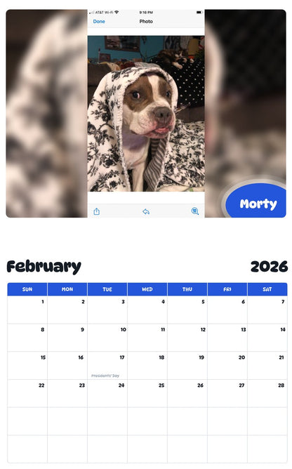 October 2025 - September 2026 Morty - Pawidols Pet Calendar