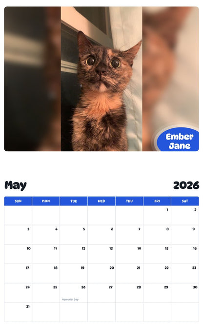 2026 - 2027 Ember Jane - Pawidols Pet Calendar