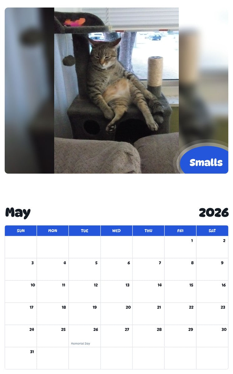2026 - 2027 Smalls - Pawidols Pet Calendar