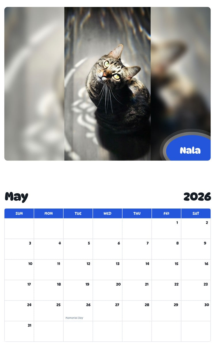 2026 - 2027 Nala - Pawidols Pet Calendar