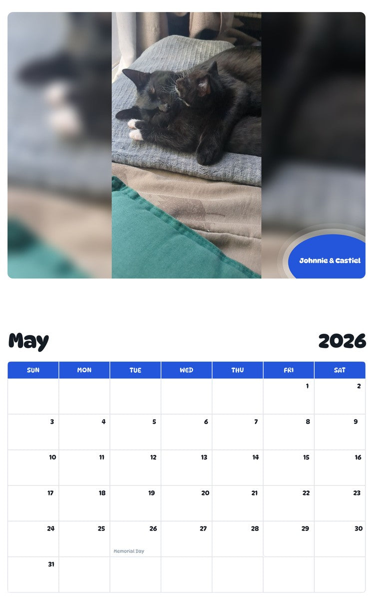 2026 - 2027 Johnnie & Castiel - Pawidols Pet Calendar