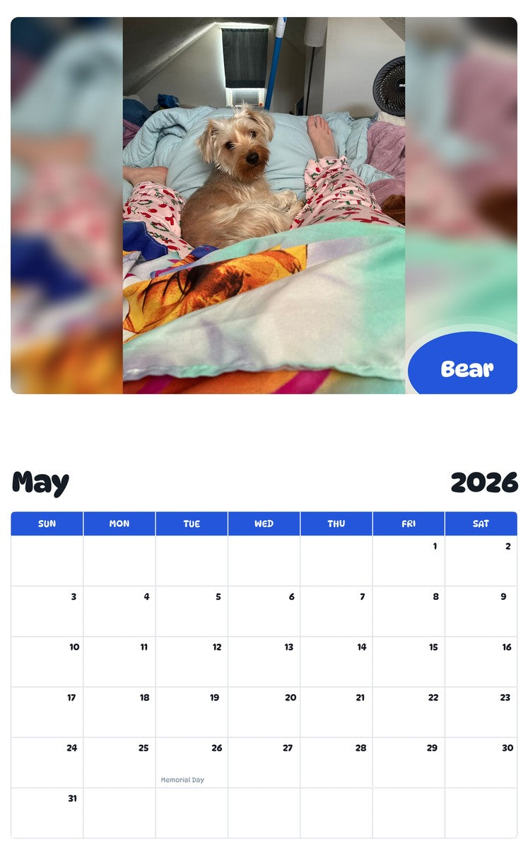 2026 - 2027 Bear - Pawidols Pet Calendar