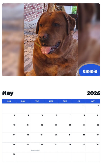 2026 - 2027 Emmie - Pawidols Pet Calendar