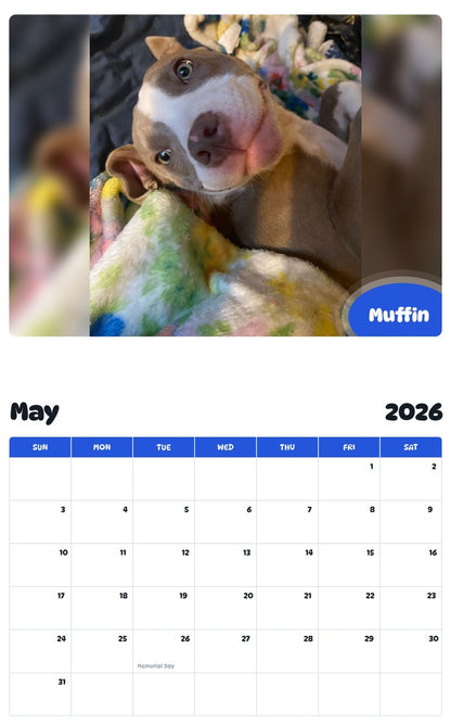 2026 - 2027 Muffin - Pawidols Pet Calendar
