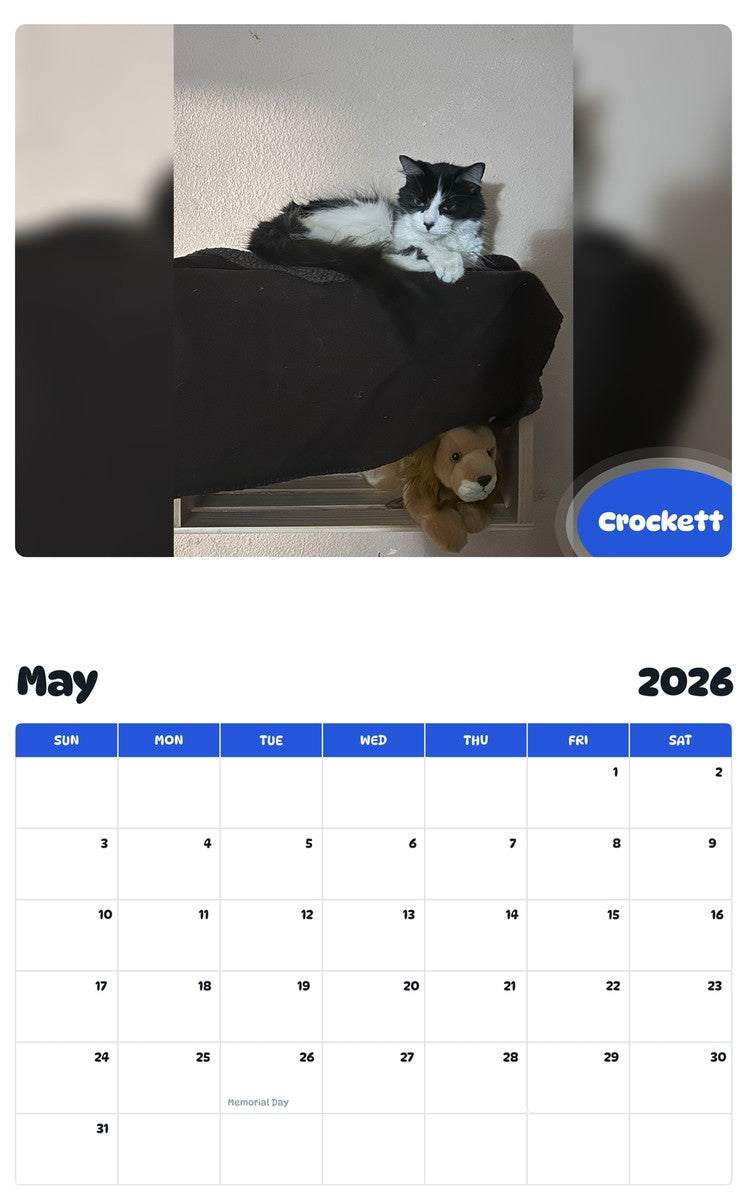 2026 - 2027 Crockett - Pawidols Pet Calendar