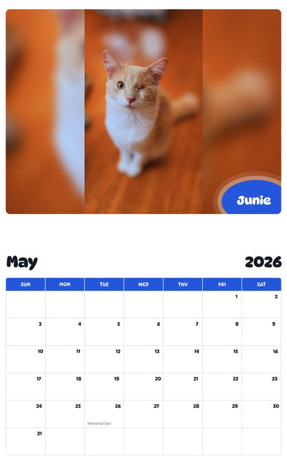 2026 - 2027 Junie - Pawidols Pet Calendar