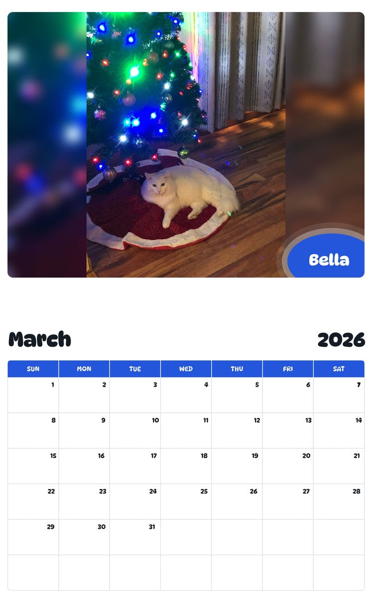 November 2025 - October 2026 Bella - Pawidols Pet Calendar