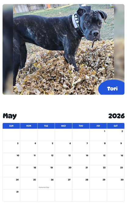 2026 - 2027 Tori - Pawidols Pet Calendar