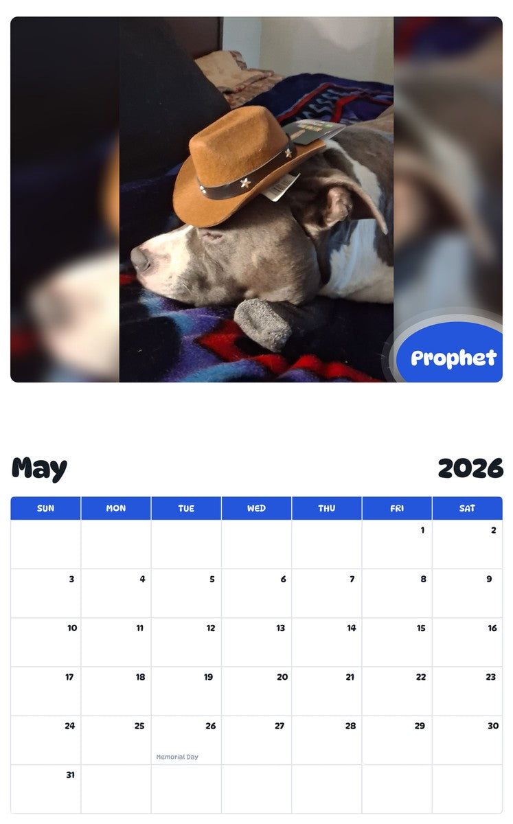 2026 - 2027 Prophet - Pawidols Pet Calendar