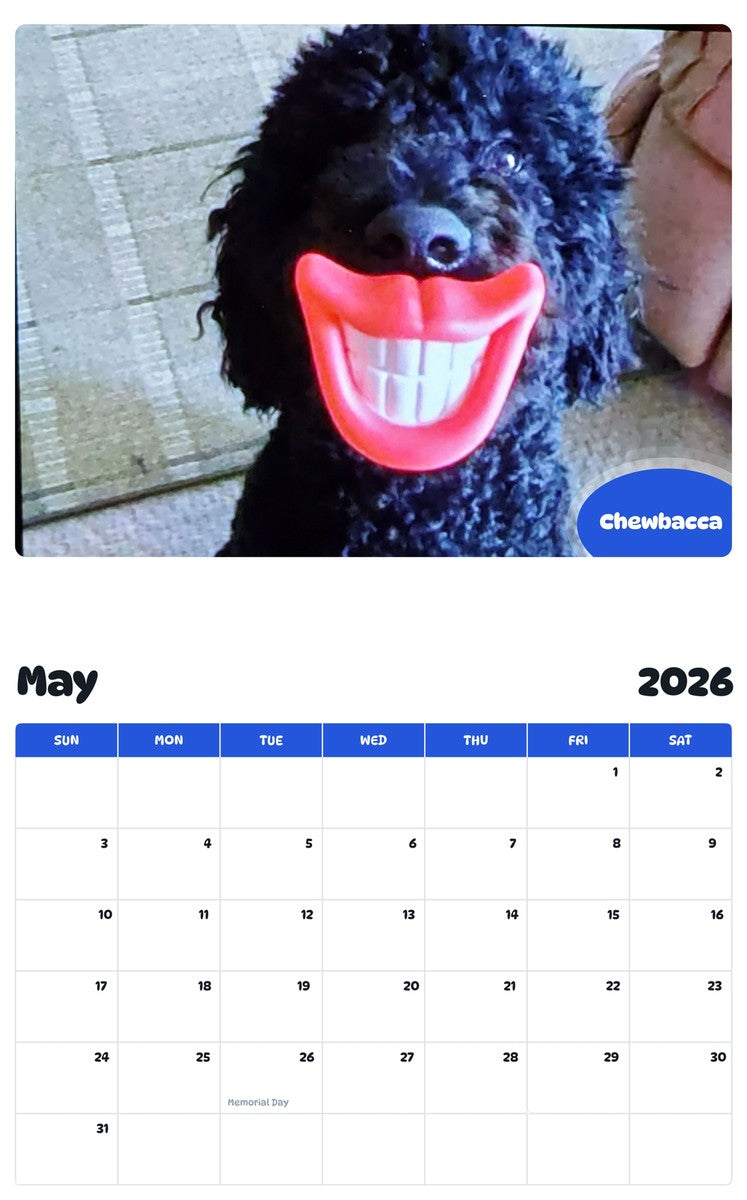 2026 - 2027 Chewbacca - Pawidols Pet Calendar
