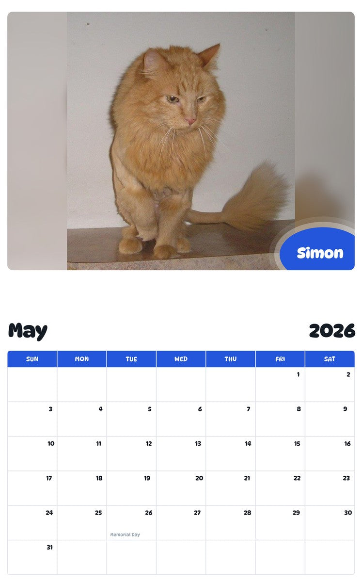 2026 - 2027 Simon - Pawidols Pet Calendar
