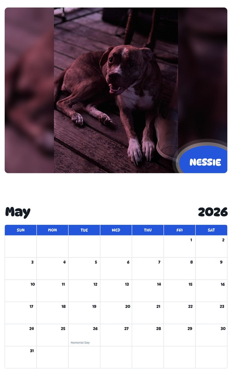 2026 - 2027 NESSIE - Pawidols Pet Calendar