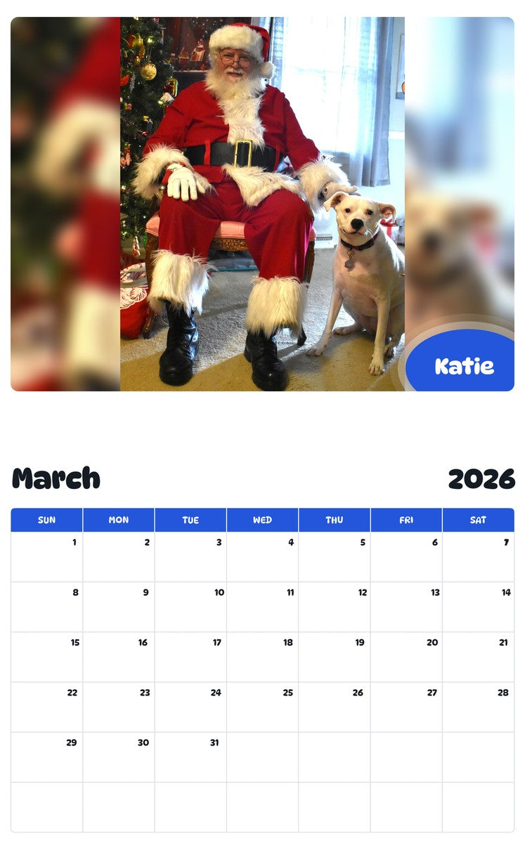 November 2025 - October 2026 Katie - Pawidols Pet Calendar